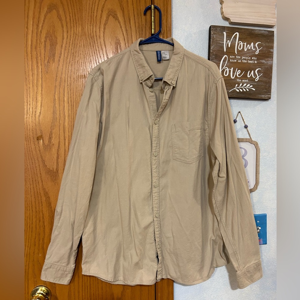 H&M Tan Button Down Shirt- Men’s Size XL